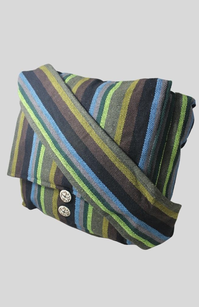 Cotton Messenger Bag With Flap