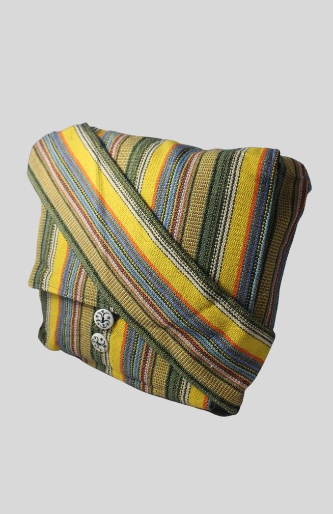 Cotton Messenger Bag With Flap