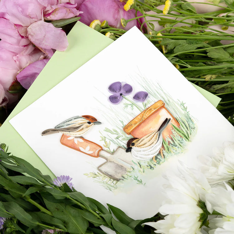 Garden Sparrow Quilling Card