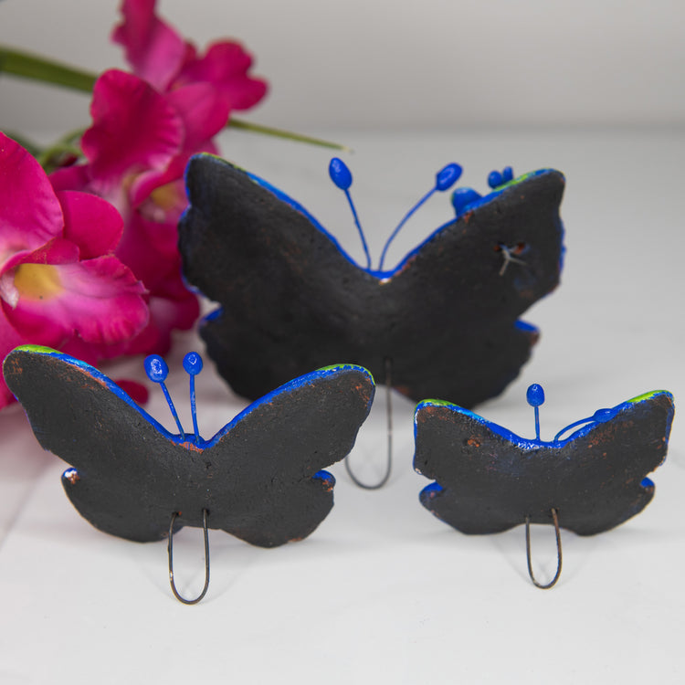 Guatemalan Painted Ceramic Butterfly Set