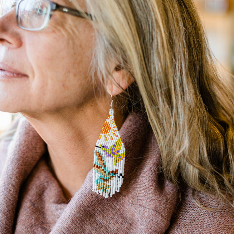 Hummingbird in Flight Fringe Earrings