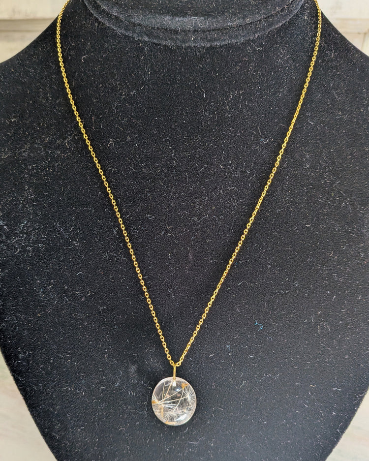 Sphere Dandelion Pendant Necklace