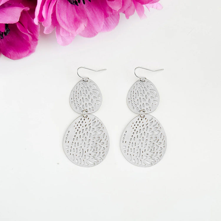 Stenciled Leaf Earrings