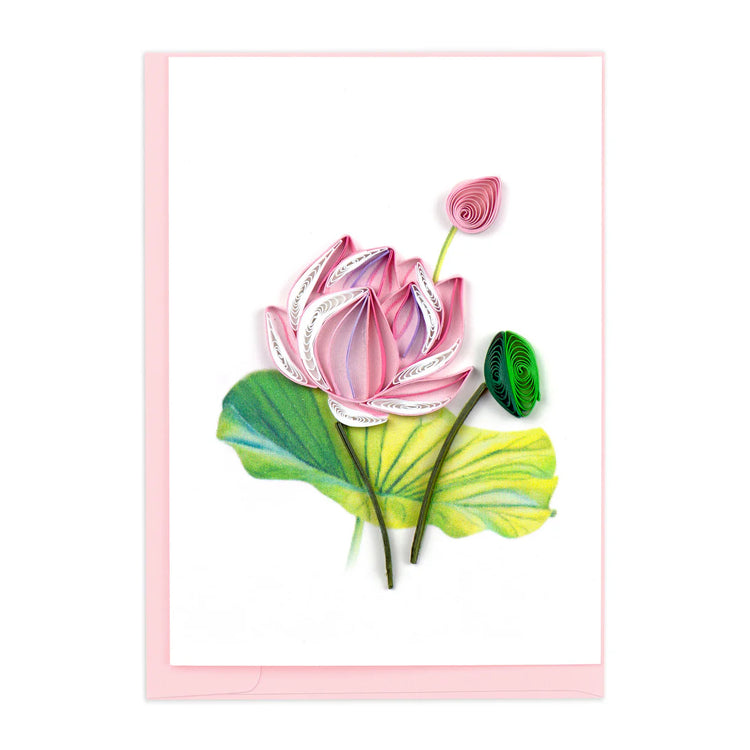 Quilling Pink Lotus Notecard