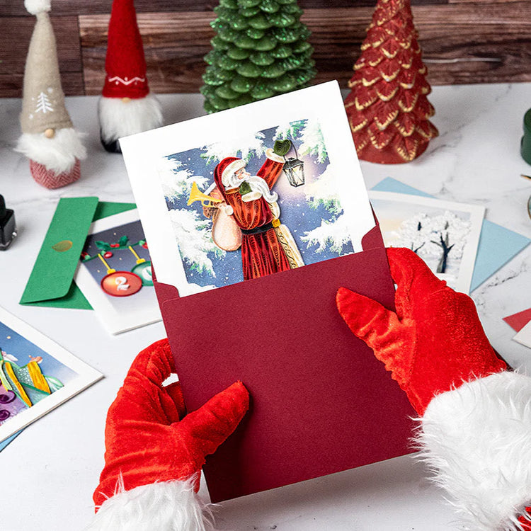 Vintage Santa Quilling Card