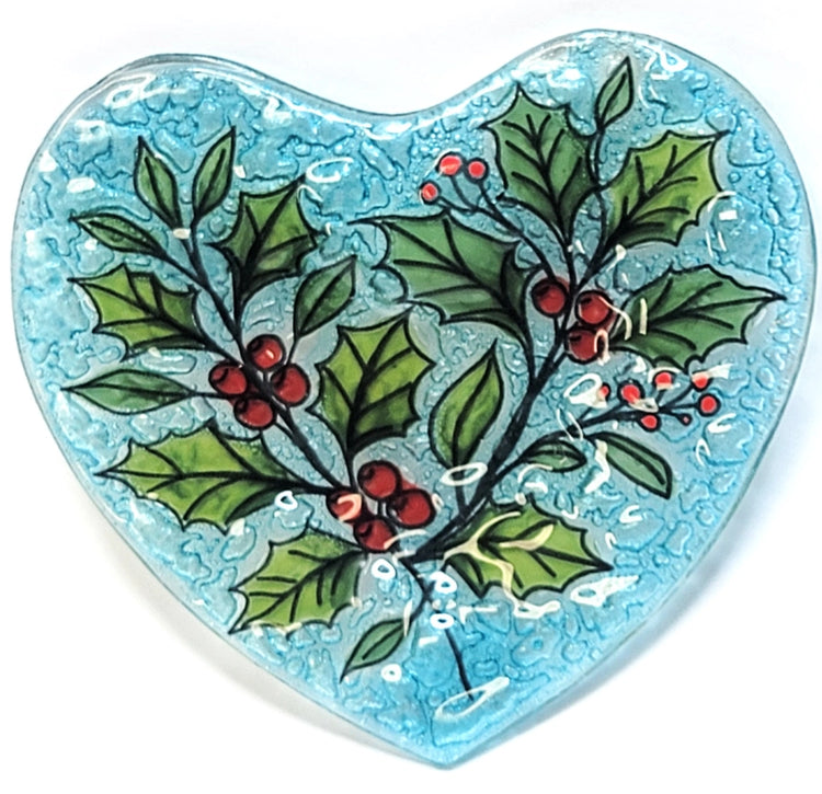 Holly Heart Shaped Dish