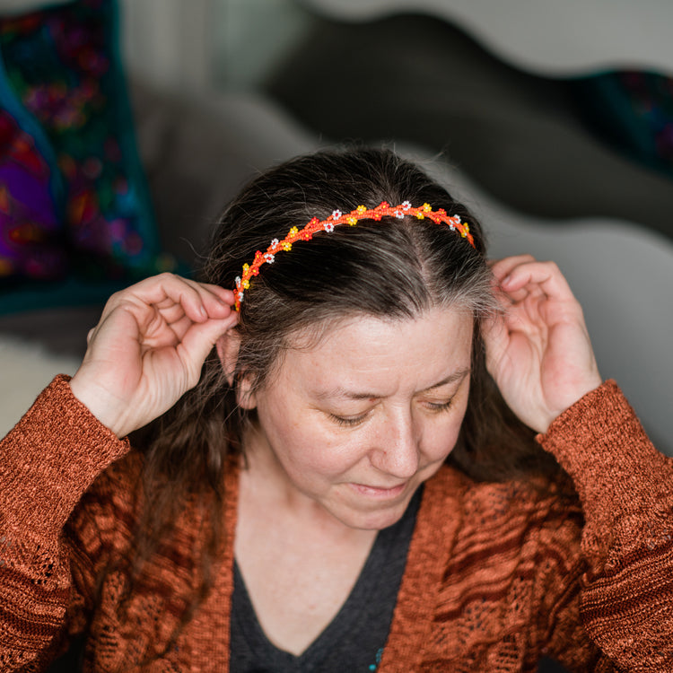 Blooming Petals Beaded Headband