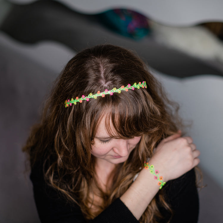 Blooming Petals Beaded Headband