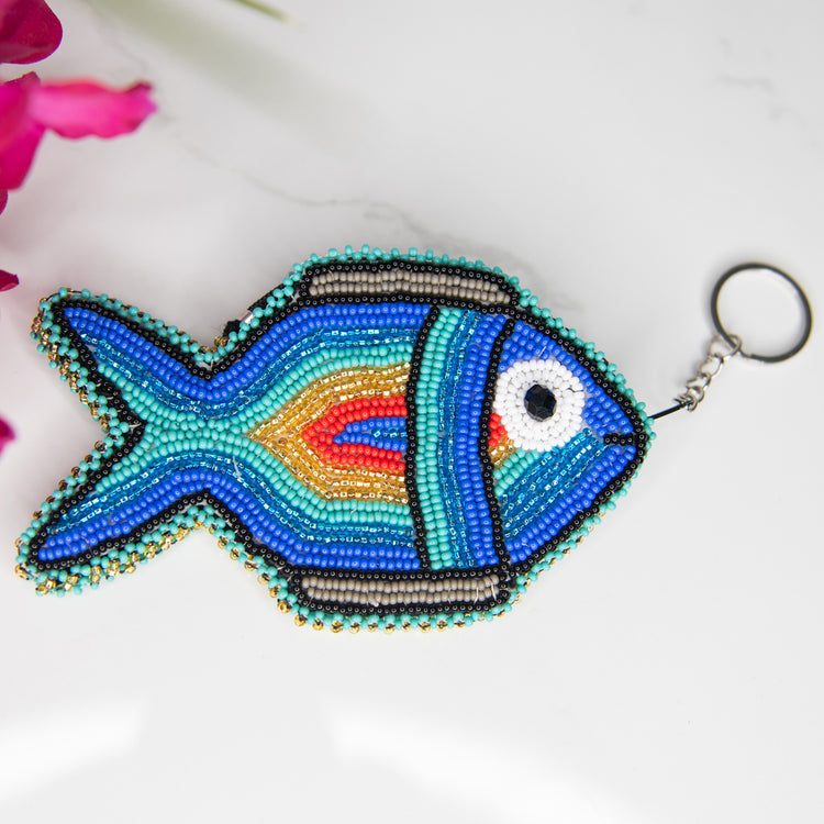 Fish Beaded Coin Purse