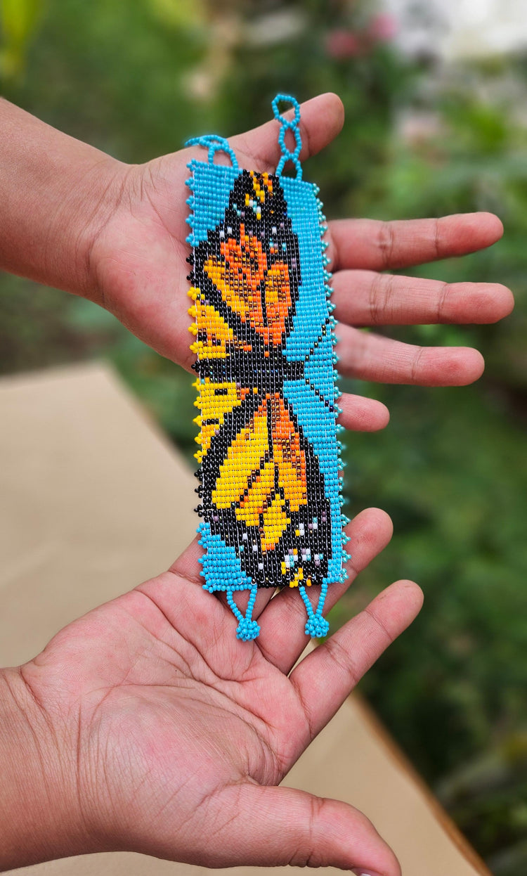 Butterfly Beaded Cuff Bracelet