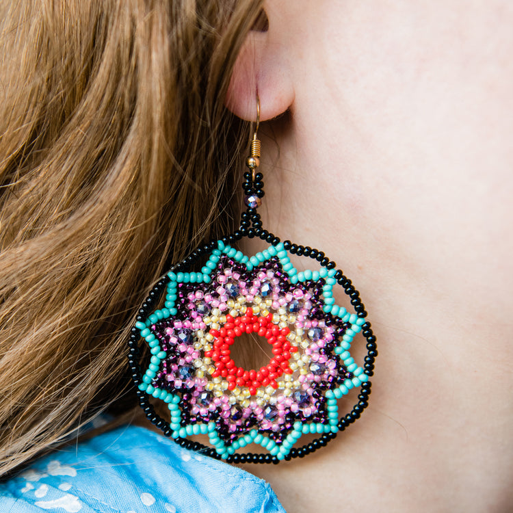 Mandala Beaded Earring