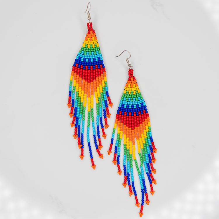 Rainbow Fringe Earrings