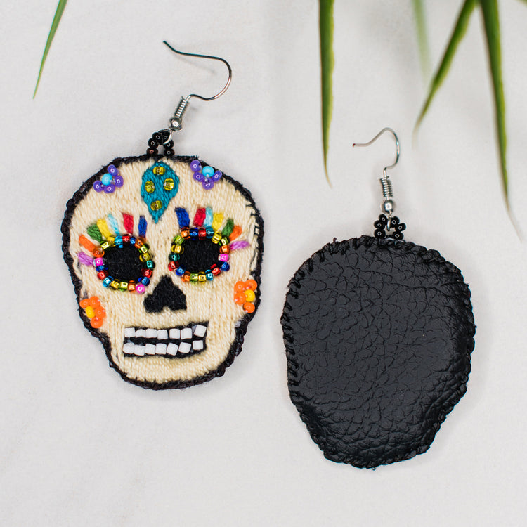 Threaded Catrina Sugar Skull Earrings