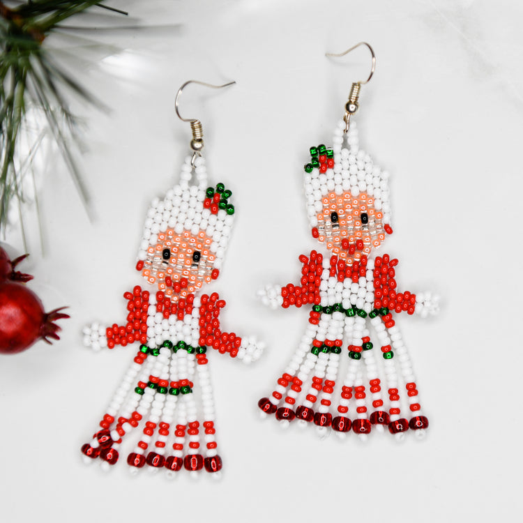 Mrs. Clause Fringe Earrings