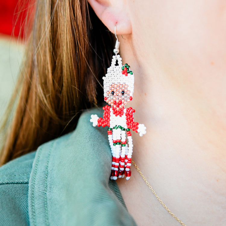 Mrs. Clause Fringe Earrings