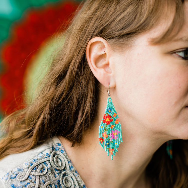 Fringe Flower Earrings