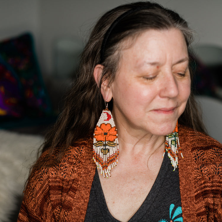 Beaded Moonflower Earrings