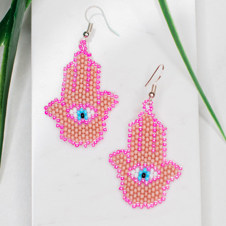 Hamsa Beaded Earring