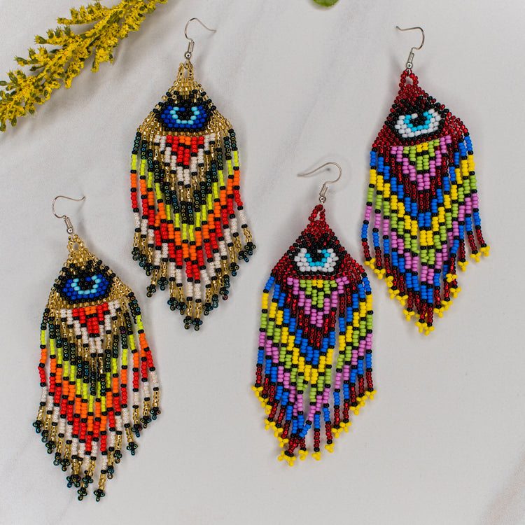 Evil Eye Fringe Earring