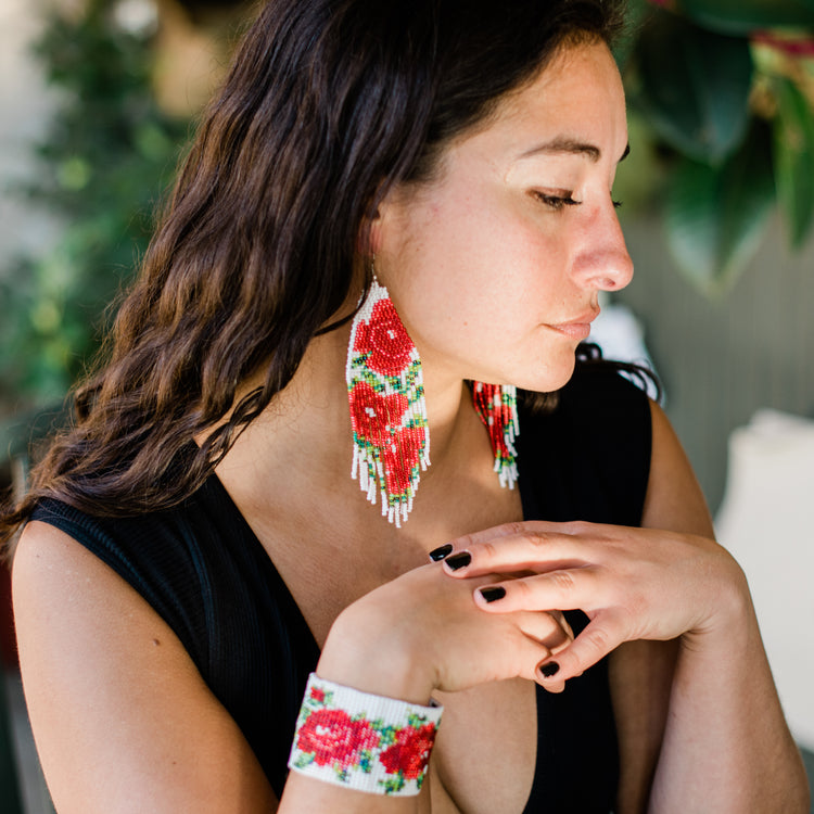 Beaded Rose Bracelet
