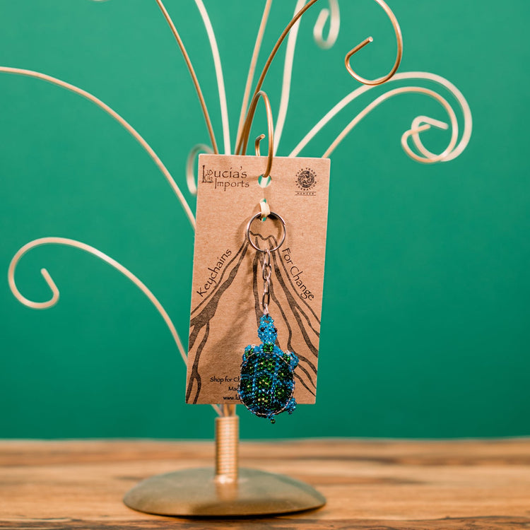 Beaded Turtle Keychain