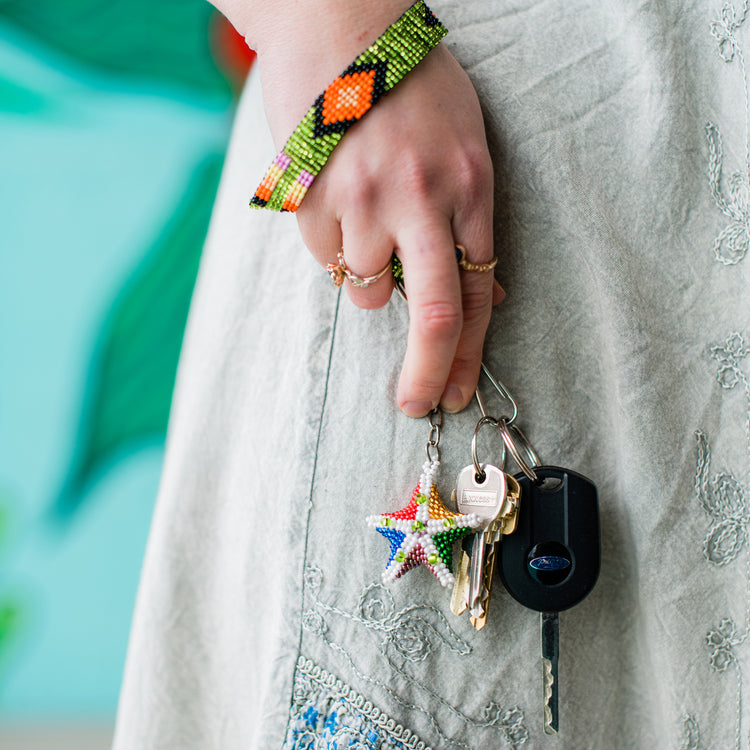 Starfish Beaded Keychain