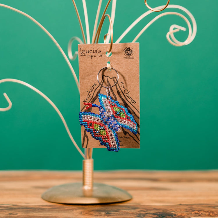 Beaded Butterfly Keychain