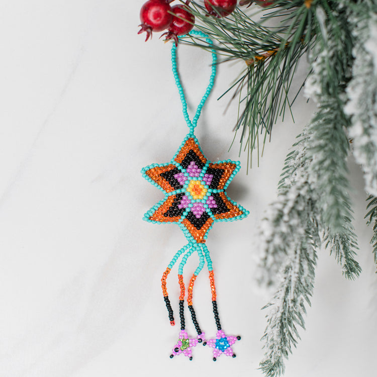 Guatemalan Colorful Star Beaded Ornaments