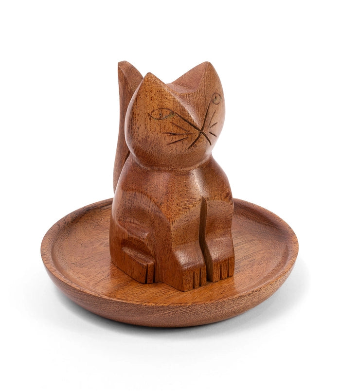 Wooden Cat Ring Holder