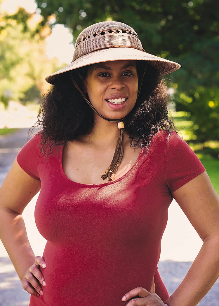 Laurel Lattice Woven Palm Hat