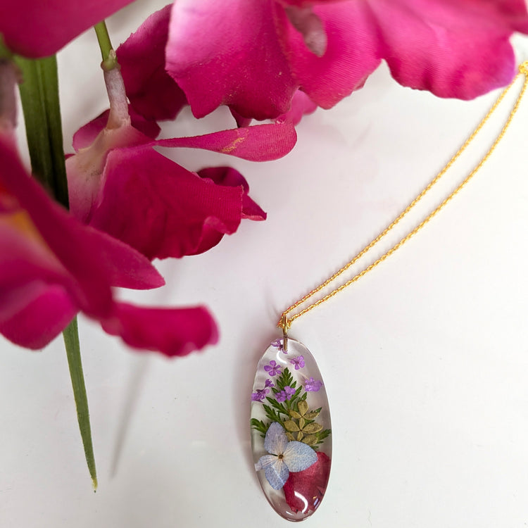 Mother's Love Long Oval Pendant