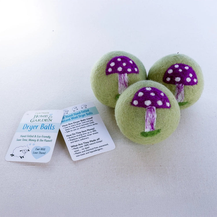 Mushroom Design Dryer Balls (Set of 3)