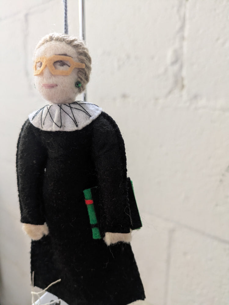 Ruth Bader Ginsburg Felt Ornament.