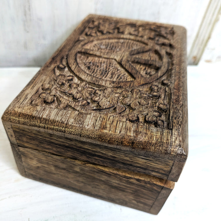 Tranquility Wooden Peace Sign Chest