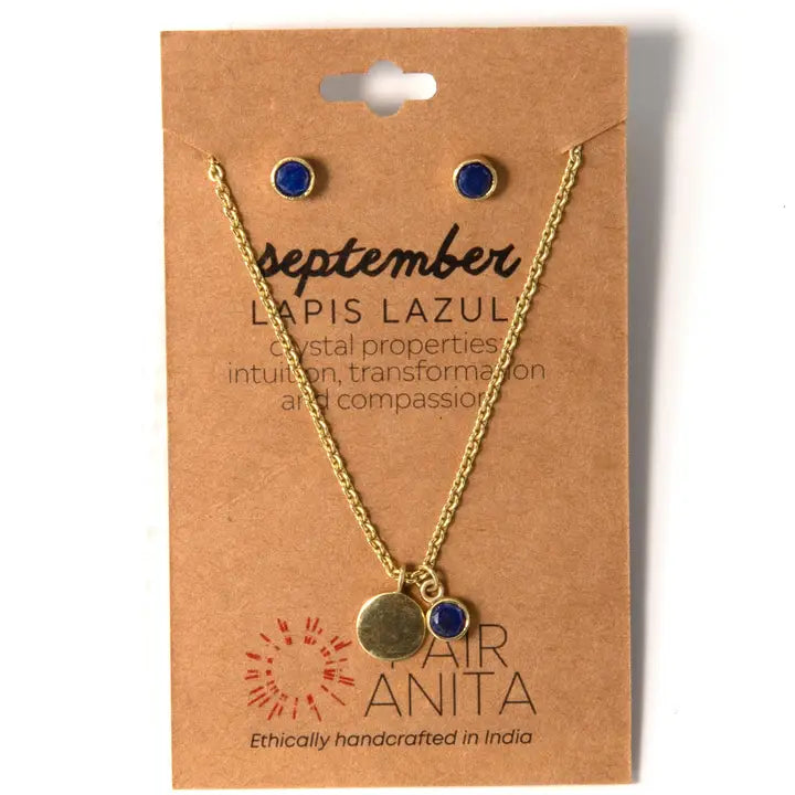 Birthstone Earring and Necklace Set