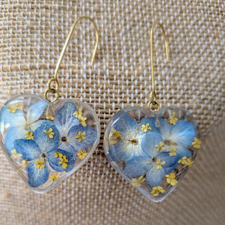 Stand with Ukraine Heart Floral Earrings