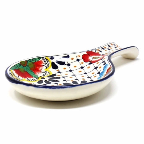 Colorful Dots and Flowers Spoon Rest