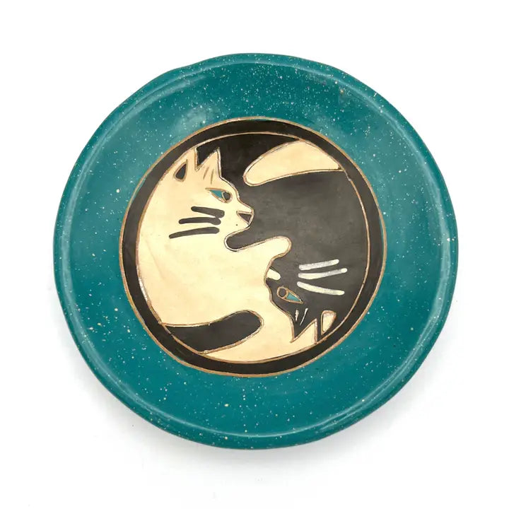 Yin Yang Cat Ceramic Dish