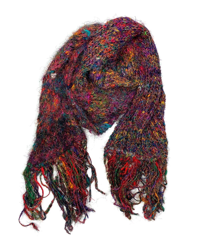 Multicolor Upcycled Silk Scarf