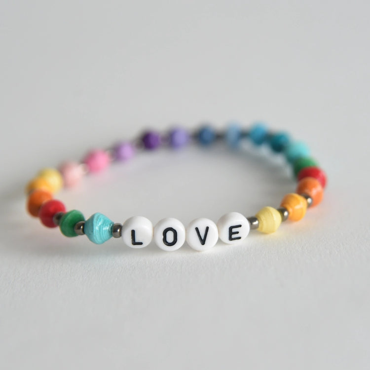 Paper Bead Love Bracelets