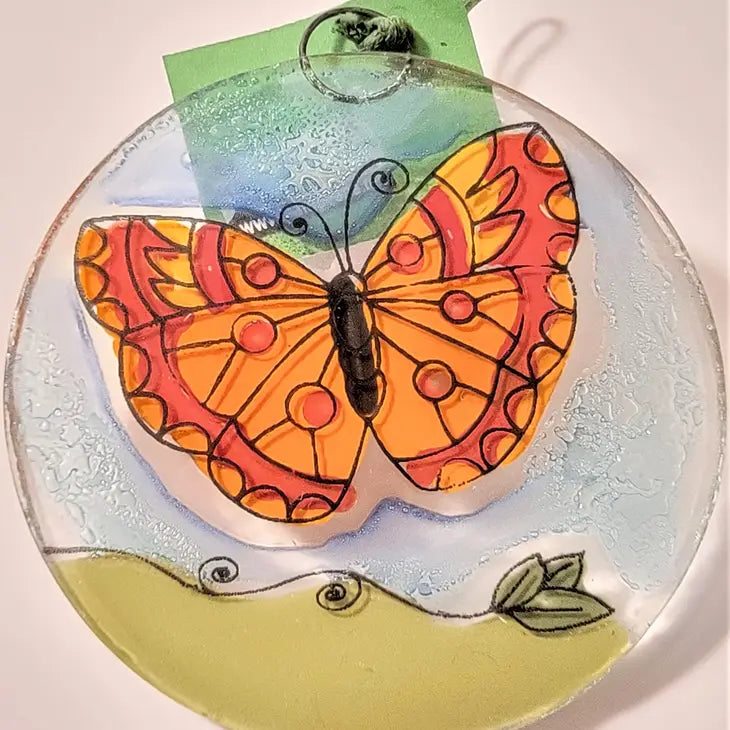 Recycled Glass Butterfly Ornament