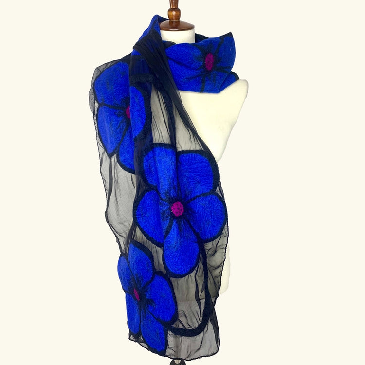 Midnight Flower Scarf Wrap