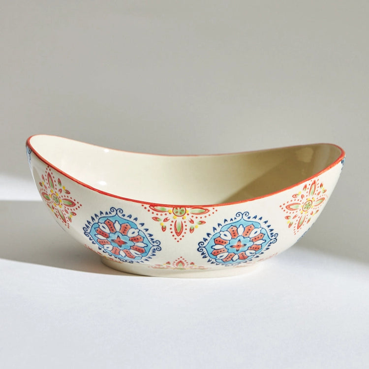 Ceramic Gond Boat Dish