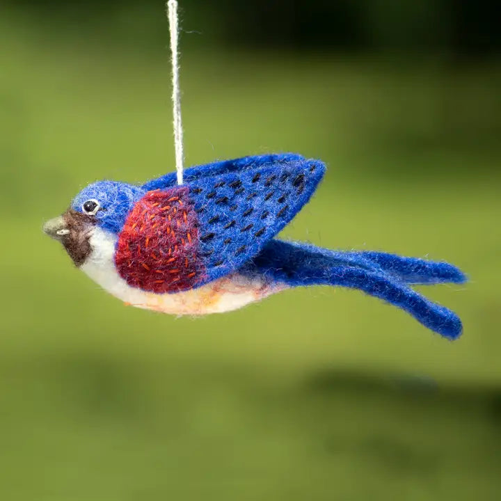 Barn Swallow Woolie Bird Ornament