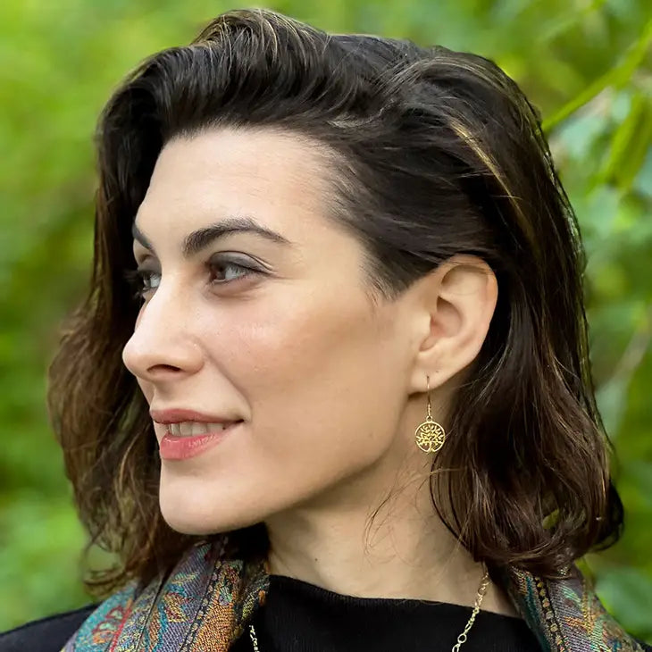 Brass Tree of Life Earrings