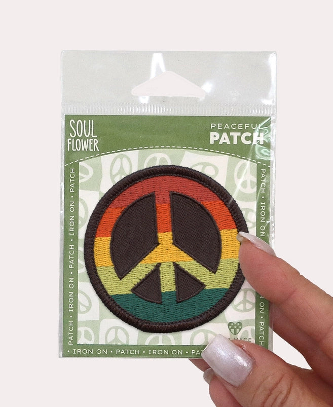 Peace Flowers Badge Colourful Peace Sign Embroidery Patch Iron On - Foto 6