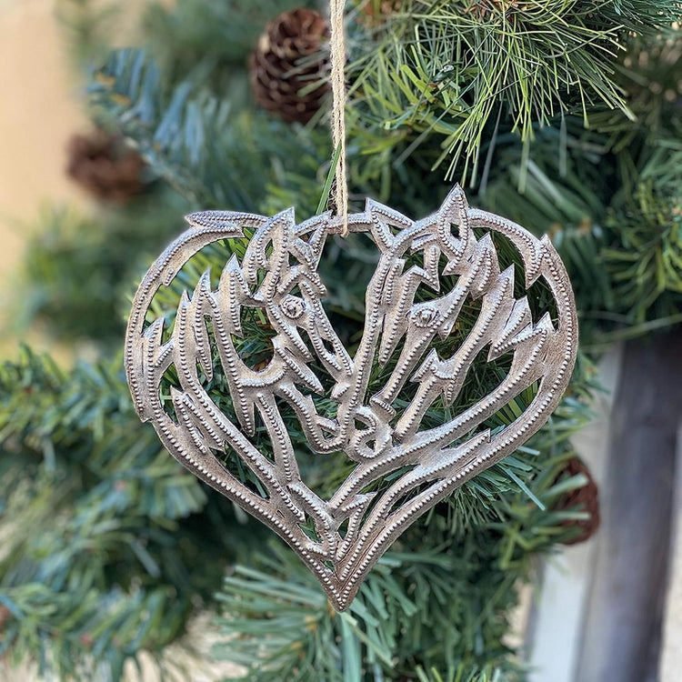 Horse Heart Recycled Metal Ornament