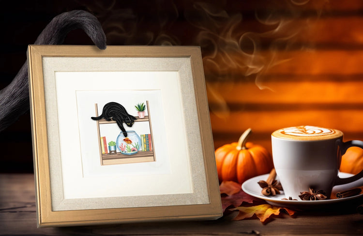 Mischievous Cat Quilling Card