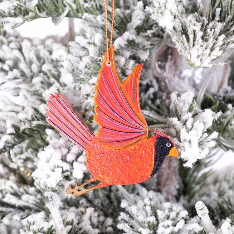 Cardinal Wooden Ornament