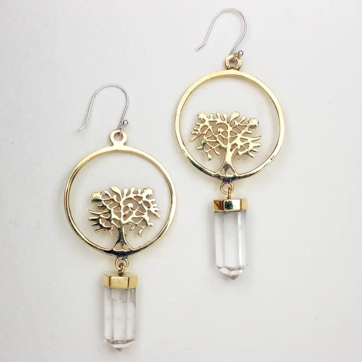 Crystal Tree of Life Earring